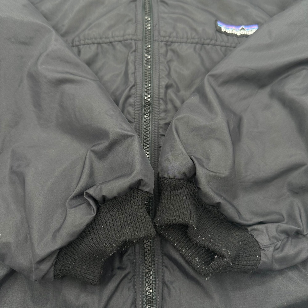 Patagonia Shelled Synchilla Jacket Black Grey Fleece Lined Bomber Women's Small - Picture 6 of 16
